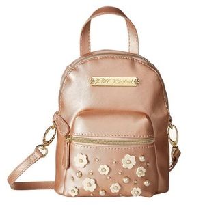 Betsey Johnson Rose Gold mini pack pack / purse
